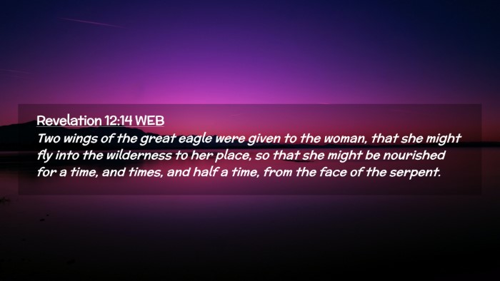 Picture 02 - Revelation 12:14 WEB Desktop Wallpaper - Two wings of the great eagle were given to the - Desktop Bible Verse Wallpaper