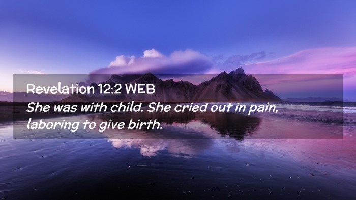 Picture 02 - Revelation 12:2 WEB Desktop Wallpaper - She was with child. She cried out in pain, - Desktop Bible Verse Wallpaper