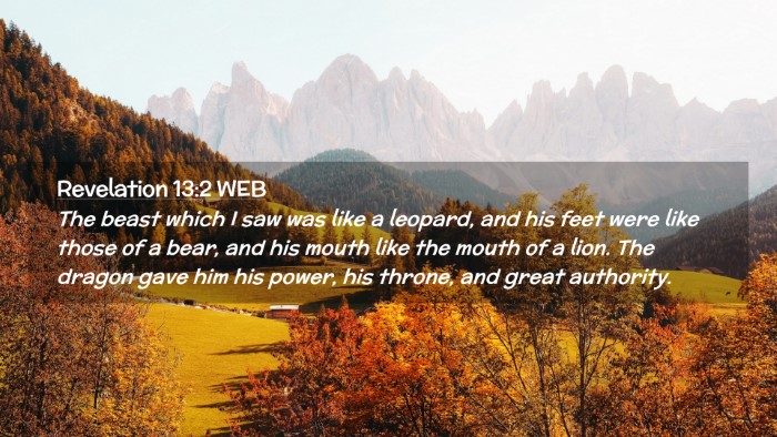 Picture 02 - Revelation 13:2 WEB Desktop Wallpaper - The beast which I saw was like a leopard, and his - Desktop Bible Verse Wallpaper