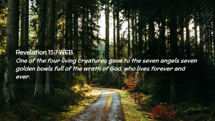 Picture 02 - Revelation 15:7 WEB Desktop Wallpaper - One of the four living creatures gave to the - Desktop Bible Verse Wallpaper