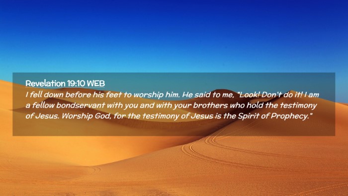 Picture 02 - Revelation 19:10 WEB Desktop Wallpaper - I fell down before his feet to worship him. He - Desktop Bible Verse Wallpaper