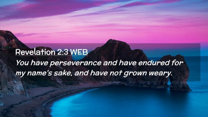Picture 02 - Revelation 2:3 WEB Desktop Wallpaper - You have perseverance and have endured for my - Desktop Bible Verse Wallpaper