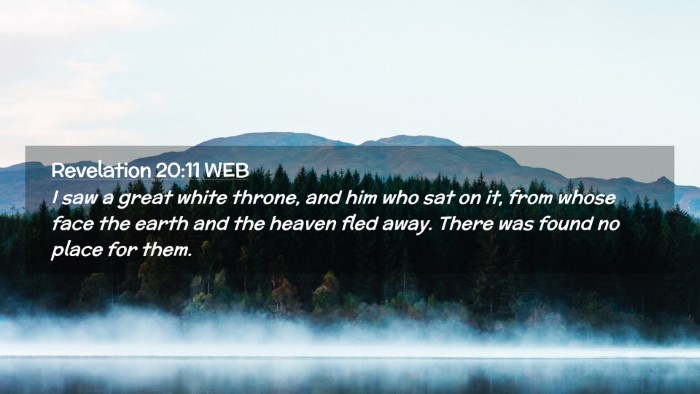 Picture 02 - Revelation 20:11 WEB Desktop Wallpaper - I saw a great white throne, and him who sat on - Desktop Bible Verse Wallpaper