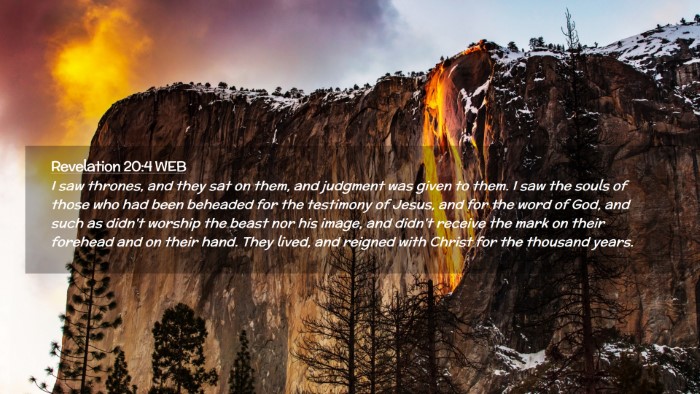 Picture 02 - Revelation 20:4 WEB Desktop Wallpaper - I saw thrones, and they sat on them, and judgment - Desktop Bible Verse Wallpaper