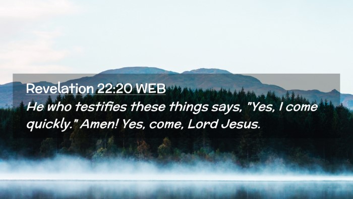 Picture 02 - Revelation 22:20 WEB Desktop Wallpaper - He who testifies these things says, 