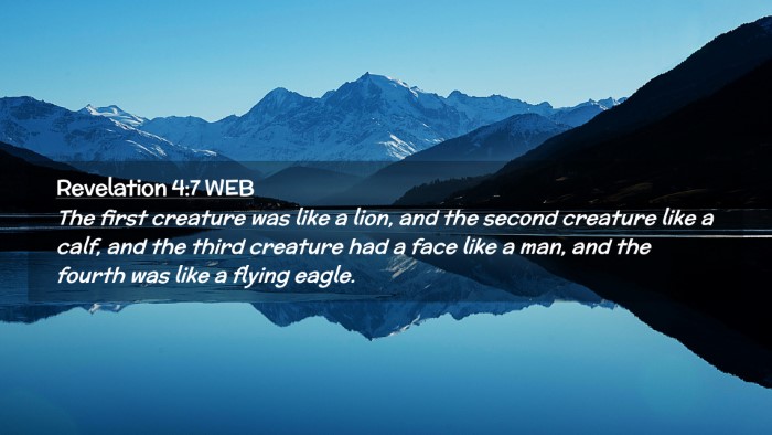 Picture 02 - Revelation 4:7 WEB Desktop Wallpaper - The first creature was like a lion, and the - Desktop Bible Verse Wallpaper