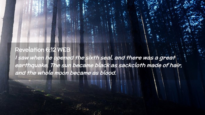 Picture 02 - Revelation 6:12 WEB Desktop Wallpaper - I saw when he opened the sixth seal, and there - Desktop Bible Verse Wallpaper