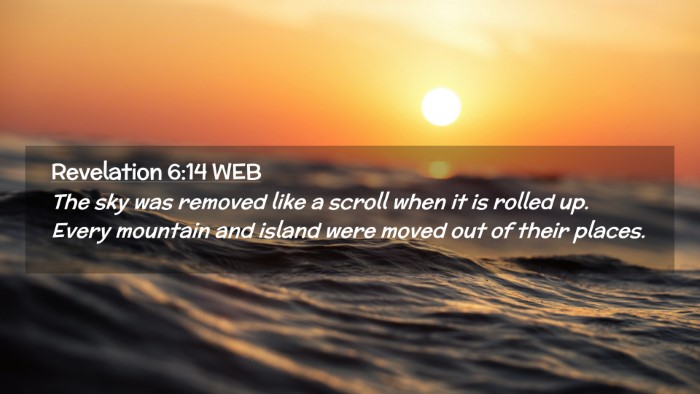 Picture 02 - Revelation 6:14 WEB Desktop Wallpaper - The sky was removed like a scroll when it is - Desktop Bible Verse Wallpaper