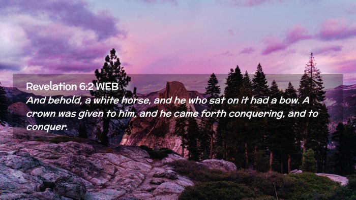 Picture 02 - Revelation 6:2 WEB Desktop Wallpaper - And behold, a white horse, and he who sat on it - Desktop Bible Verse Wallpaper