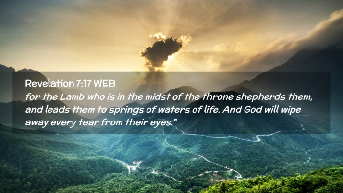 Picture 02 - Revelation 7:17 WEB Desktop Wallpaper - for the Lamb who is in the midst of the throne - Desktop Bible Verse Wallpaper