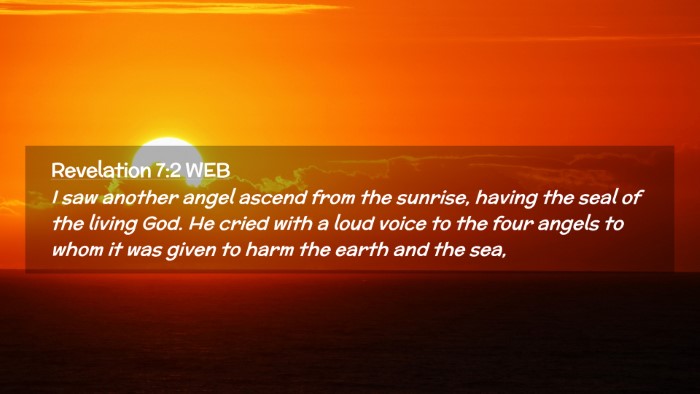 Picture 02 - Revelation 7:2 WEB Desktop Wallpaper - I saw another angel ascend from the sunrise, - Desktop Bible Verse Wallpaper