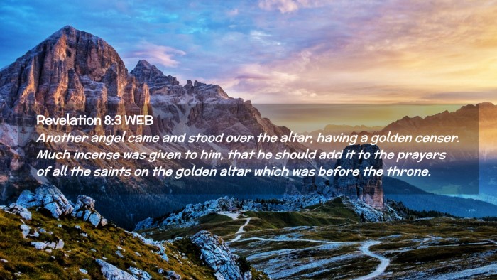 Picture 02 - Revelation 8:3 WEB Desktop Wallpaper - Another angel came and stood over the altar, - Desktop Bible Verse Wallpaper
