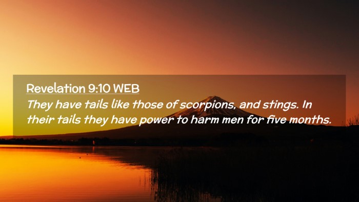 Picture 02 - Revelation 9:10 WEB Desktop Wallpaper - They have tails like those of scorpions, and - Desktop Bible Verse Wallpaper