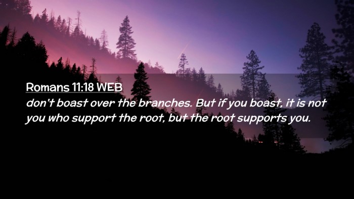 Picture 02 - Romans 11:18 WEB Desktop Wallpaper - don't boast over the branches. But if you boast, - Desktop Bible Verse Wallpaper