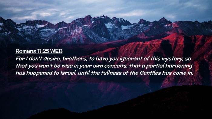 Picture 02 - Romans 11:25 WEB Desktop Wallpaper - For I don't desire, brothers, to have you - Desktop Bible Verse Wallpaper