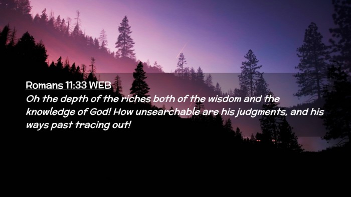 Picture 02 - Romans 11:33 WEB Desktop Wallpaper - Oh the depth of the riches both of the wisdom and - Desktop Bible Verse Wallpaper