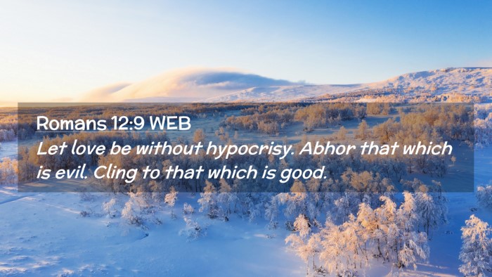 Picture 02 - Romans 12:9 WEB Desktop Wallpaper - Let love be without hypocrisy. Abhor that which - Desktop Bible Verse Wallpaper
