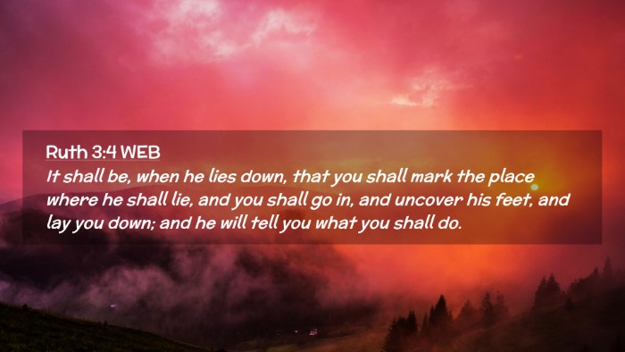 Picture 02 - Ruth 3:4 WEB Desktop Wallpaper - It shall be, when he lies down, that you shall - Desktop Bible Verse Wallpaper
