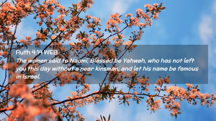 Picture 02 - Ruth 4:14 WEB Desktop Wallpaper - The women said to Naomi, Blessed be Yahweh, who - Desktop Bible Verse Wallpaper