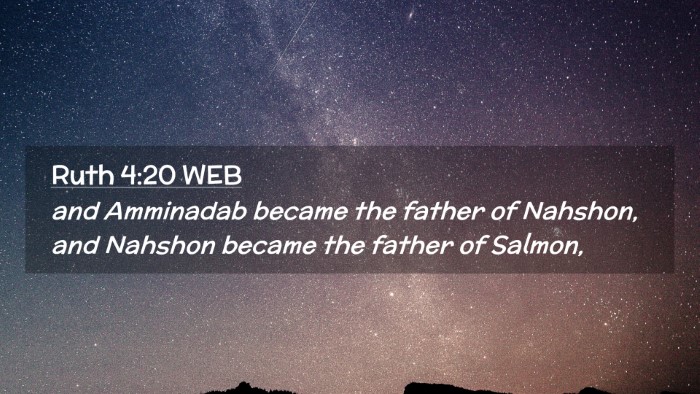 Picture 02 - Ruth 4:20 WEB Desktop Wallpaper - and Amminadab became the father of Nahshon, and - Desktop Bible Verse Wallpaper