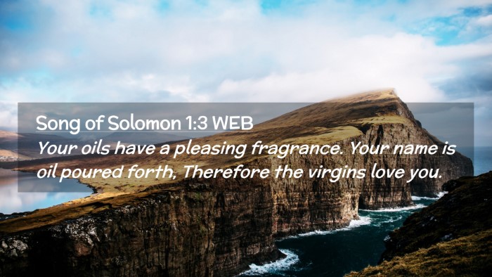 Picture 02 - Song of Solomon 1:3 WEB Desktop Wallpaper - Your oils have a pleasing fragrance. Your name is - Desktop Bible Verse Wallpaper