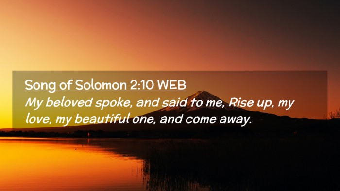 Picture 02 - Song of Solomon 2:10 WEB Desktop Wallpaper - My beloved spoke, and said to me, Rise up, my - Desktop Bible Verse Wallpaper