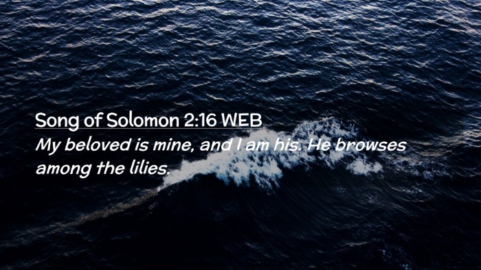 Picture 02 - Song of Solomon 2:16 WEB Desktop Wallpaper - My beloved is mine, and I am his. He browses - Desktop Bible Verse Wallpaper