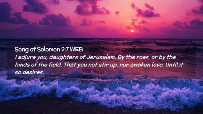 Picture 02 - Song of Solomon 2:7 WEB Desktop Wallpaper - I adjure you, daughters of Jerusalem, By the - Desktop Bible Verse Wallpaper