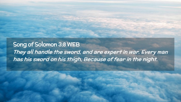 Picture 02 - Song of Solomon 3:8 WEB Desktop Wallpaper - They all handle the sword, and are expert in war. - Desktop Bible Verse Wallpaper