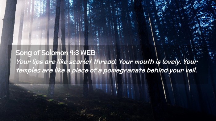 Picture 02 - Song of Solomon 4:3 WEB Desktop Wallpaper - Your lips are like scarlet thread. Your mouth is - Desktop Bible Verse Wallpaper