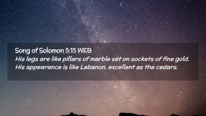 Picture 02 - Song of Solomon 5:15 WEB Desktop Wallpaper - His legs are like pillars of marble set on - Desktop Bible Verse Wallpaper