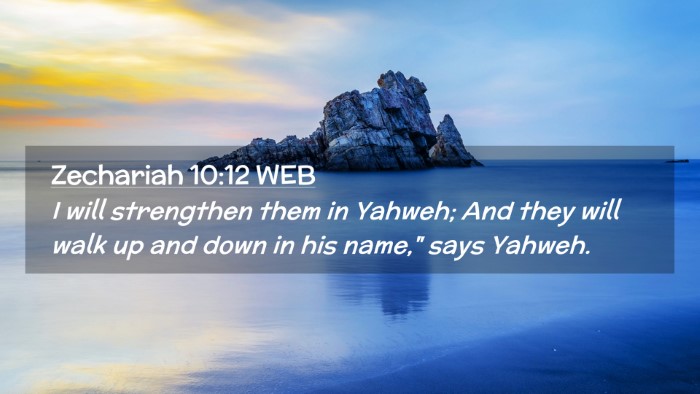 Picture 02 - Zechariah 10:12 WEB Desktop Wallpaper - I will strengthen them in Yahweh; And they will - Desktop Bible Verse Wallpaper