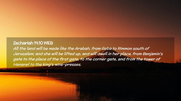 Picture 02 - Zechariah 14:10 WEB Desktop Wallpaper - All the land will be made like the Arabah, from - Desktop Bible Verse Wallpaper
