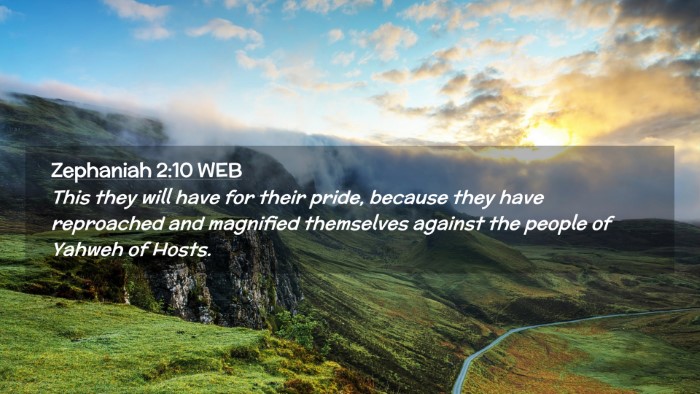 Picture 02 - Zephaniah 2:10 WEB Desktop Wallpaper - This they will have for their pride, because they - Desktop Bible Verse Wallpaper