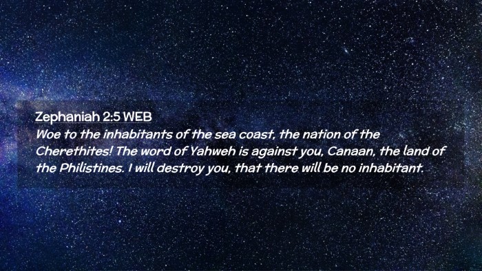 Picture 02 - Zephaniah 2:5 WEB Desktop Wallpaper - Woe to the inhabitants of the sea coast, the - Desktop Bible Verse Wallpaper