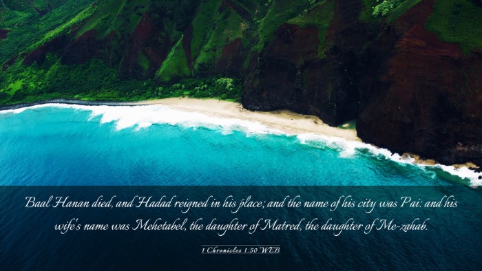 Picture 03 - 1 Chronicles 1:50 WEB Desktop Wallpaper - Baal Hanan died, and Hadad reigned in his place; - Desktop Bible Verse Wallpaper