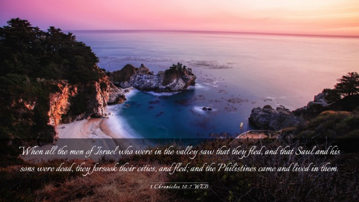 Picture 03 - 1 Chronicles 10:7 WEB Desktop Wallpaper - When all the men of Israel who were in the valley - Desktop Bible Verse Wallpaper