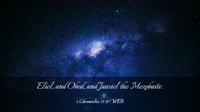 Picture 03 - 1 Chronicles 11:47 WEB Desktop Wallpaper - Eliel, and Obed, and Jaasiel the - Desktop Bible Verse Wallpaper