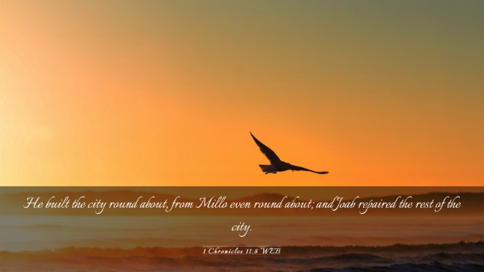 Picture 03 - 1 Chronicles 11:8 WEB Desktop Wallpaper - He built the city round about, from Millo even - Desktop Bible Verse Wallpaper