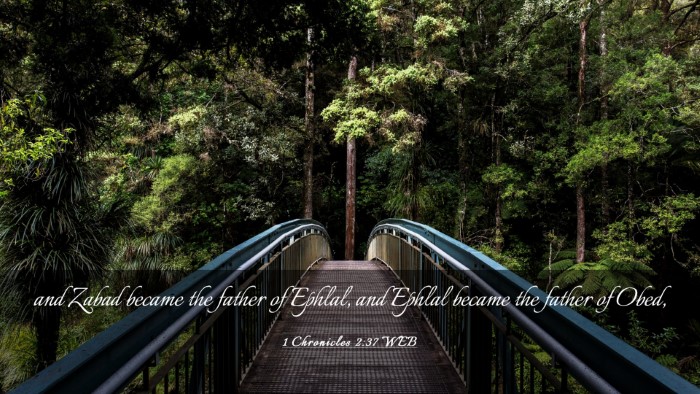 Picture 03 - 1 Chronicles 2:37 WEB Desktop Wallpaper - and Zabad became the father of Ephlal, and Ephlal - Desktop Bible Verse Wallpaper