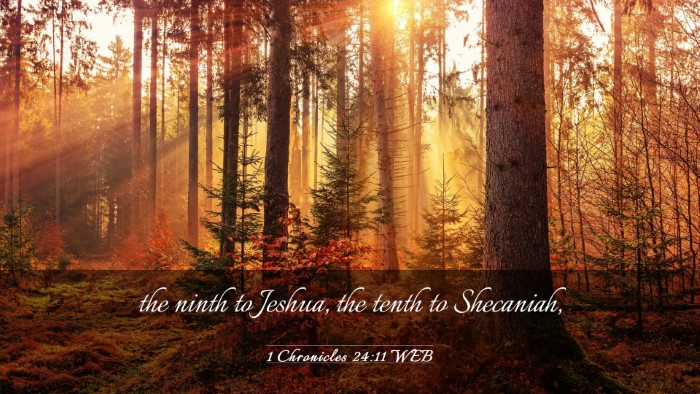 Picture 03 - 1 Chronicles 24:11 WEB Desktop Wallpaper - the ninth to Jeshua, the tenth to - Desktop Bible Verse Wallpaper