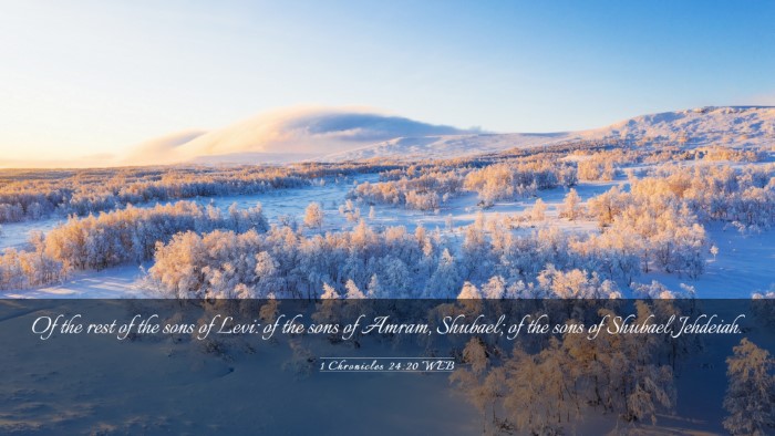 Picture 03 - 1 Chronicles 24:20 WEB Desktop Wallpaper - Of the rest of the sons of Levi: of the sons of - Desktop Bible Verse Wallpaper