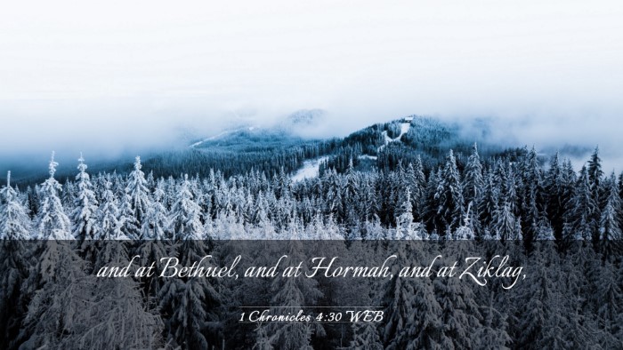 Picture 03 - 1 Chronicles 4:30 WEB Desktop Wallpaper - and at Bethuel, and at Hormah, and at - Desktop Bible Verse Wallpaper