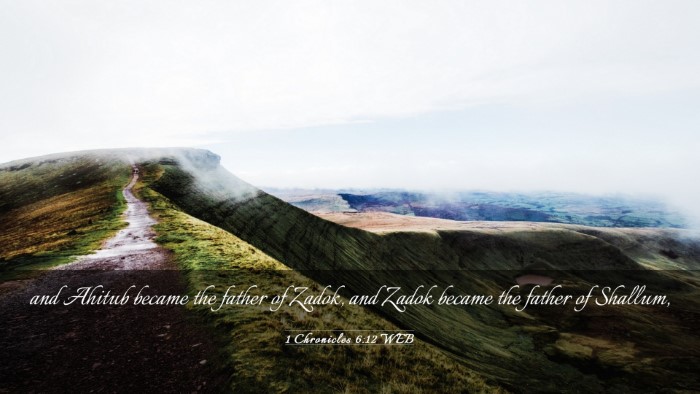 Picture 03 - 1 Chronicles 6:12 WEB Desktop Wallpaper - and Ahitub became the father of Zadok, and Zadok - Desktop Bible Verse Wallpaper