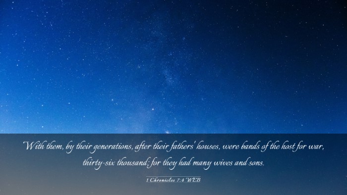Picture 03 - 1 Chronicles 7:4 WEB Desktop Wallpaper - With them, by their generations, after their - Desktop Bible Verse Wallpaper