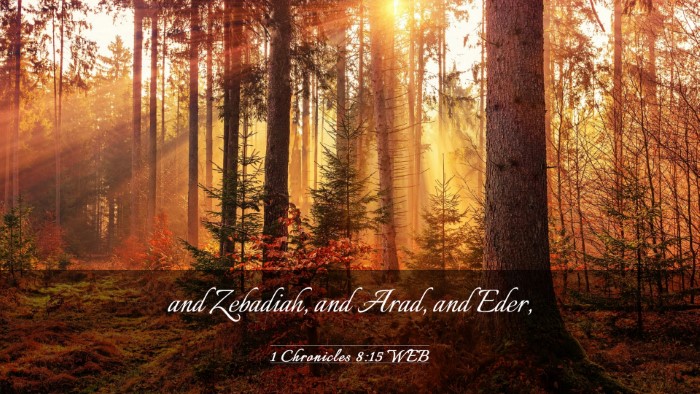 Picture 03 - 1 Chronicles 8:15 WEB Desktop Wallpaper - and Zebadiah, and Arad, and - Desktop Bible Verse Wallpaper