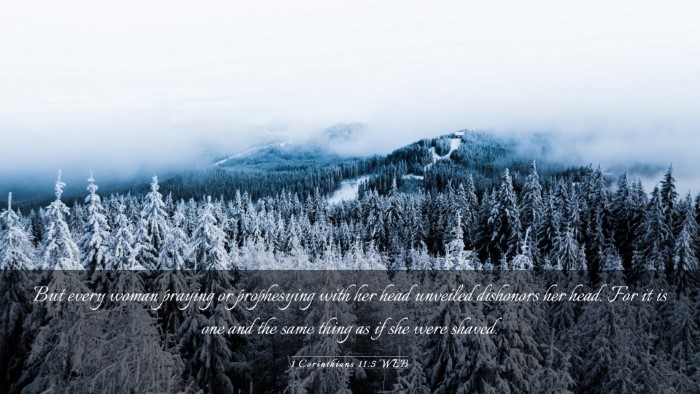 Picture 03 - 1 Corinthians 11:5 WEB Desktop Wallpaper - But every woman praying or prophesying with her - Desktop Bible Verse Wallpaper