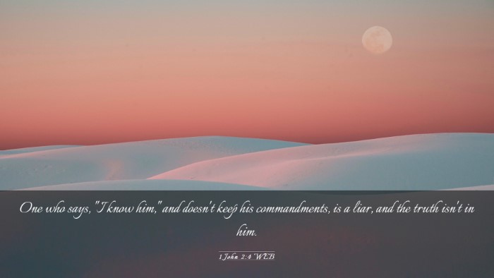 Picture 03 - 1 John 2:4 WEB Desktop Wallpaper - One who says, 