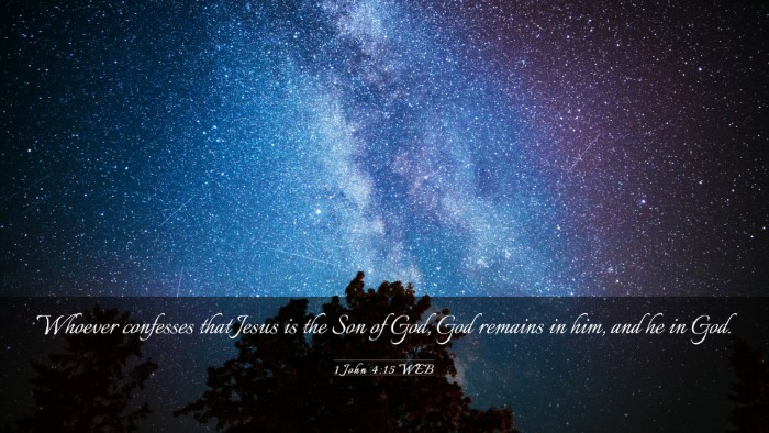 Picture 03 - 1 John 4:15 WEB Desktop Wallpaper - Whoever confesses that Jesus is the Son of God, - Desktop Bible Verse Wallpaper