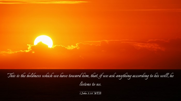 Picture 03 - 1 John 5:14 WEB Desktop Wallpaper - This is the boldness which we have toward him, - Desktop Bible Verse Wallpaper